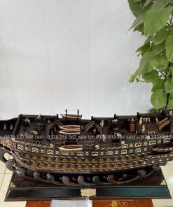 mô hình thuyền buồm cổ đại nước anh gỗ mun cao cấp