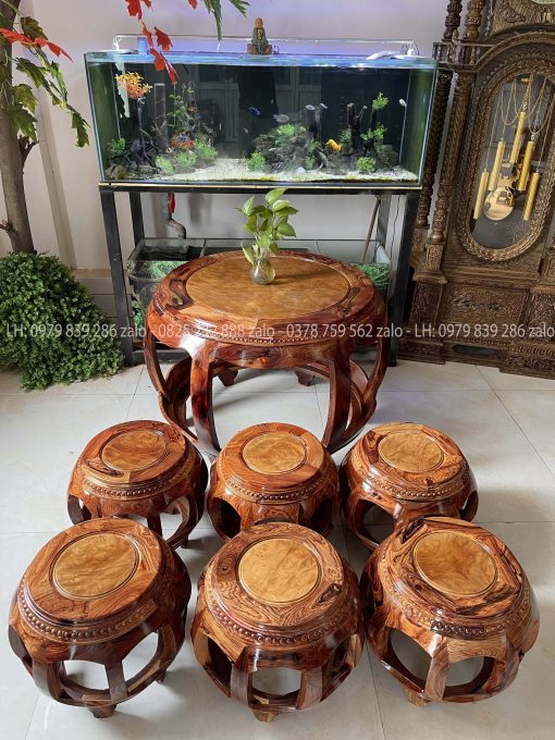Bộ Nu Trống Gỗ Cẩm Mặt Nu Kháo Vàng