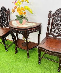 Bộ Ghế Bàn Trà 3 Đục Chạm Đẹp