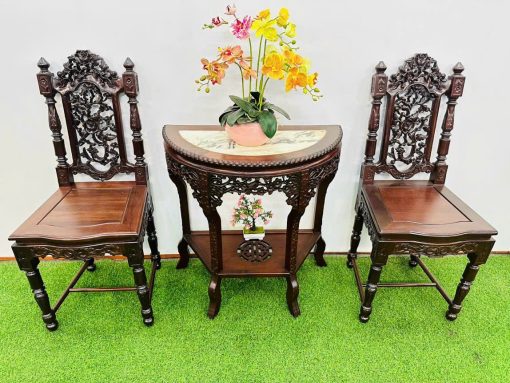 Bộ Ghế Bàn Trà 3 Đục Chạm Đẹp