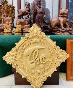 Tranh Phúc Lộc Thọ Treo Tường Gỗ Hương Đá