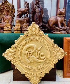 Tranh Phúc Lộc Thọ Treo Tường Gỗ Hương Đá