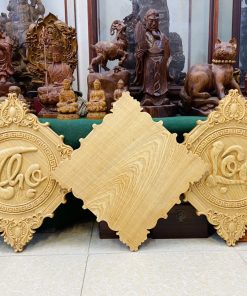 Tranh Phúc Lộc Thọ Treo Tường Gỗ Hương Đá