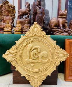 Tranh Phúc Lộc Thọ Treo Tường Gỗ Hương Đá