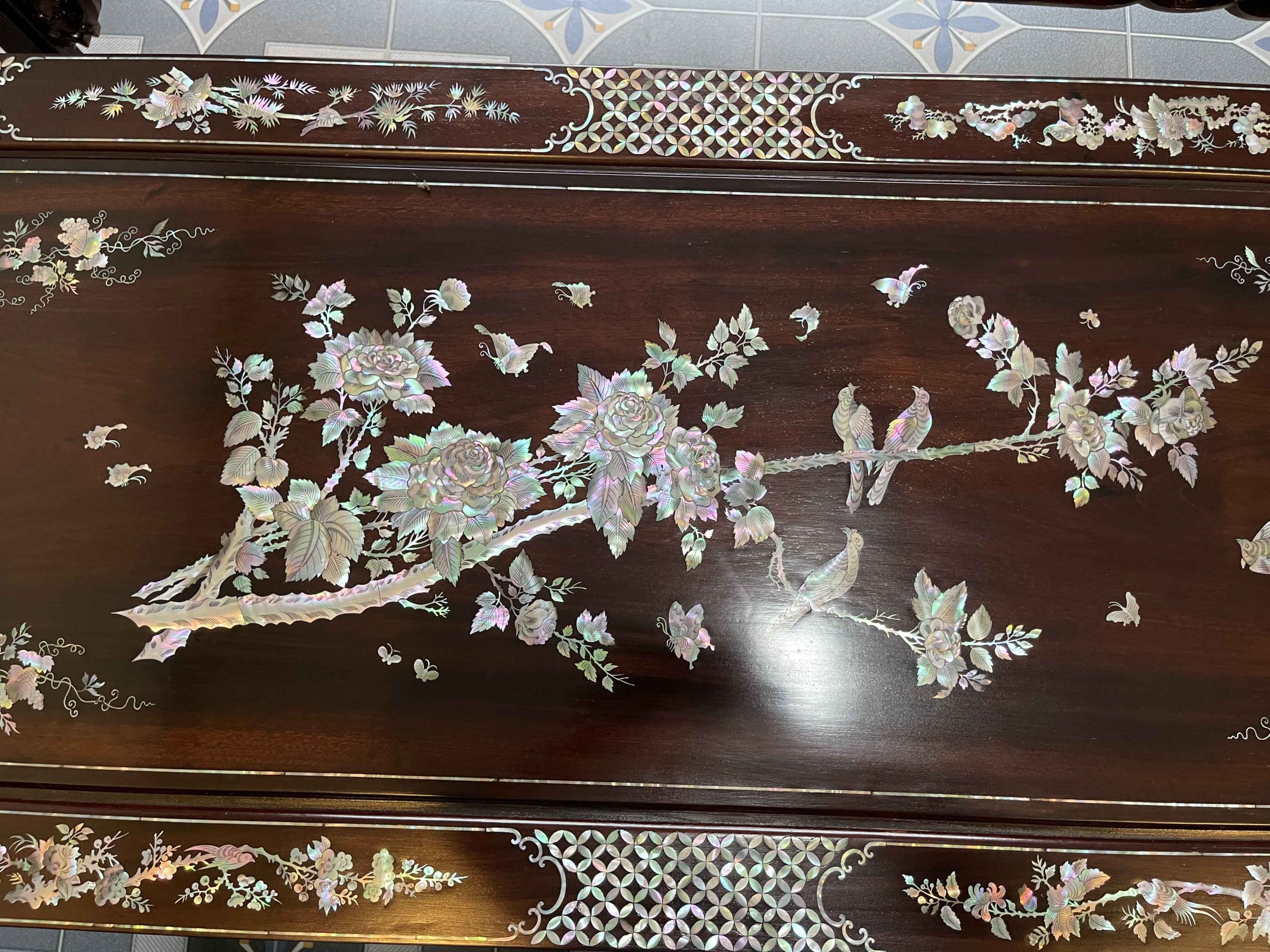 Bộ Trường Kỷ Chạm Tích Khảm Ốc Đẹp