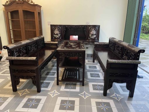Bộ Trường Kỷ Chạm Tích Khảm Ốc Đẹp