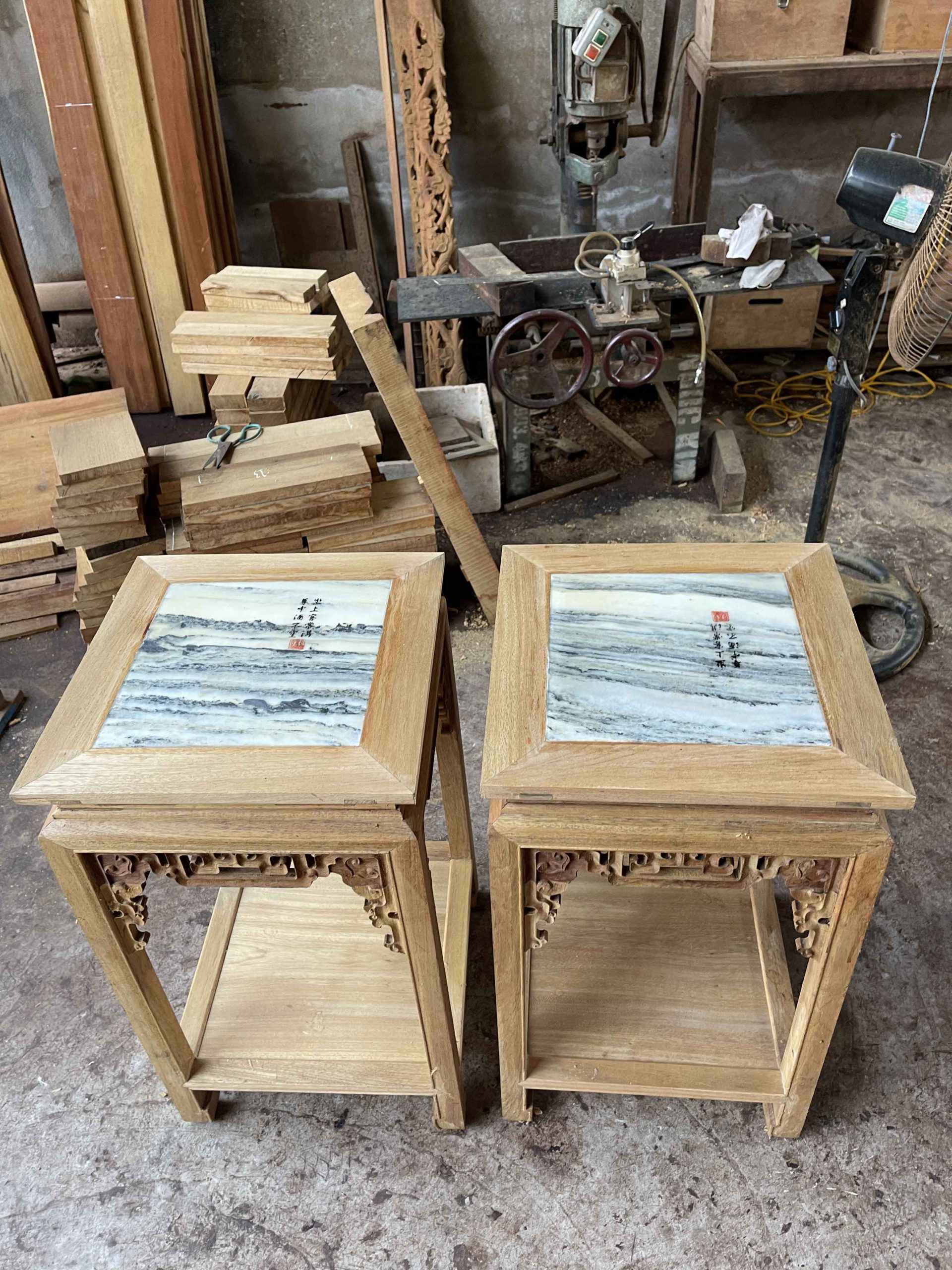 Đôn Ngồi Đôn Kê Đồ Vuông Mặt Đá