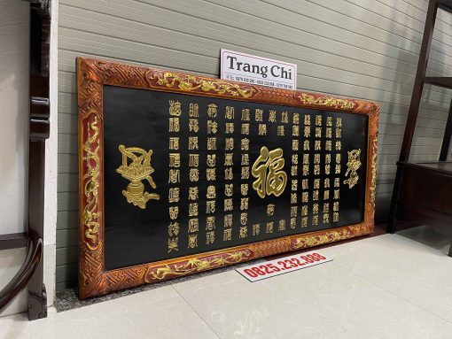 Tranh Bách Phúc Đồ 100 Chữ Sơn Thiếc