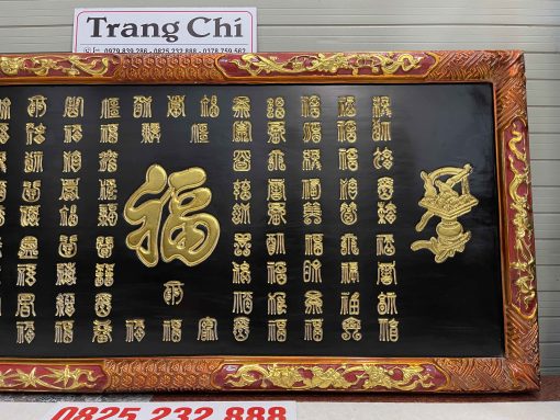 Tranh Bách Phúc Đồ 100 Chữ Sơn Thiếc
