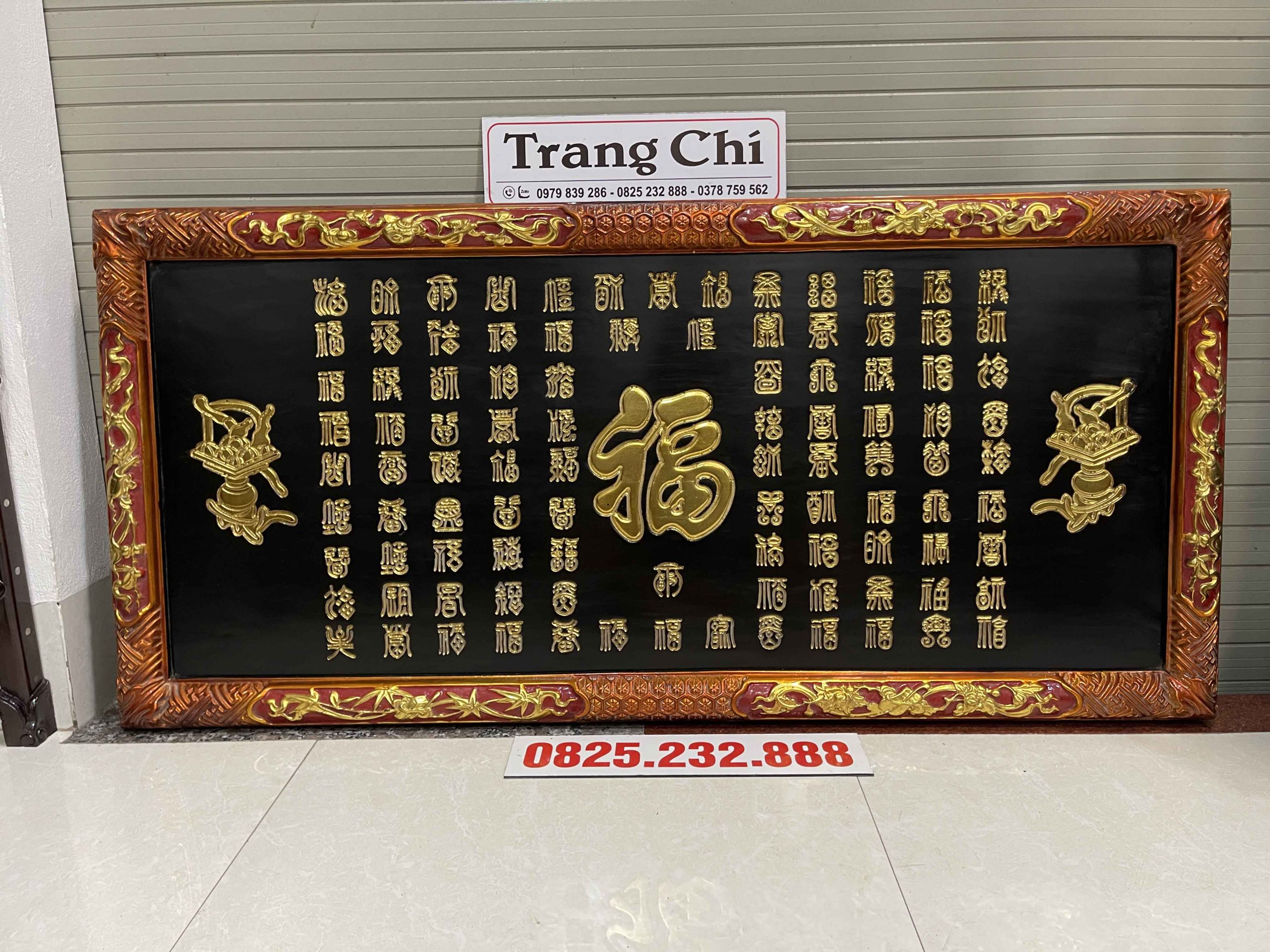Tranh Bách Phúc Đồ 100 Chữ Sơn Thiếc 