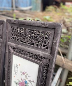 Tranh Tứ Qúy Lòng Tranh Gốm Sứ Mẫu Vẽ Tứ Bình