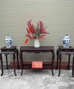 Bộ Bàn Đôn Kê Đồ Gỗ Gụ Đục Chạm Đẹp