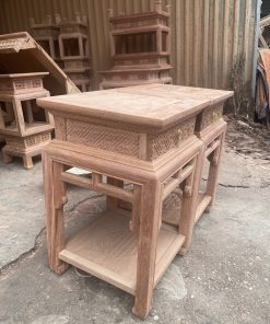 Đôn Vuông Có Ngăn Kéo Gỗ Hương Đá 60 x 38 cm