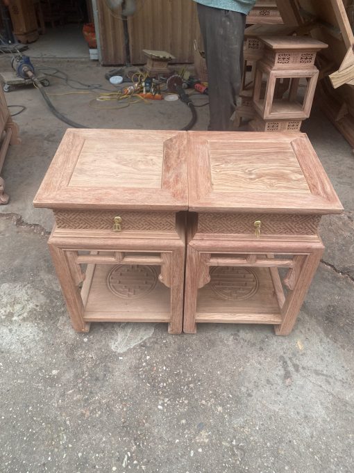 Đôn Vuông Có Ngăn Kéo Gỗ Hương Đá 60 x 38 cm