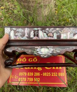 Khay Trà Khảm Tam Cố Thảo Lư Gỗ Trắc