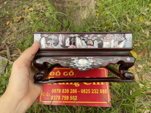 Khay Trà Khảm Tam Cố Thảo Lư Gỗ Trắc