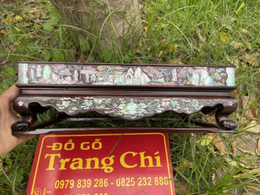 Khay Trà Khảm Tam Cố Thảo Lư Gỗ Trắc