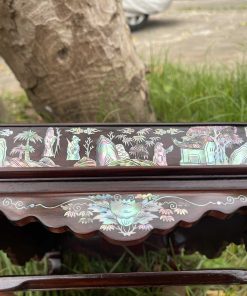 Khay Trà Khảm Tam Cố Thảo Lư Gỗ Trắc