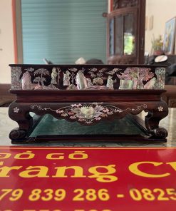 Khay Trà Khảm Tam Cố Thảo Lư Gỗ Trắc