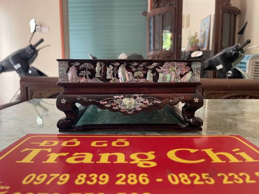 Khay Trà Khảm Tam Cố Thảo Lư Gỗ Trắc