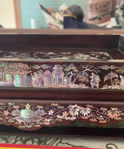 Khay Trà Khảm Tam Cố Thảo Lư Gỗ Trắc