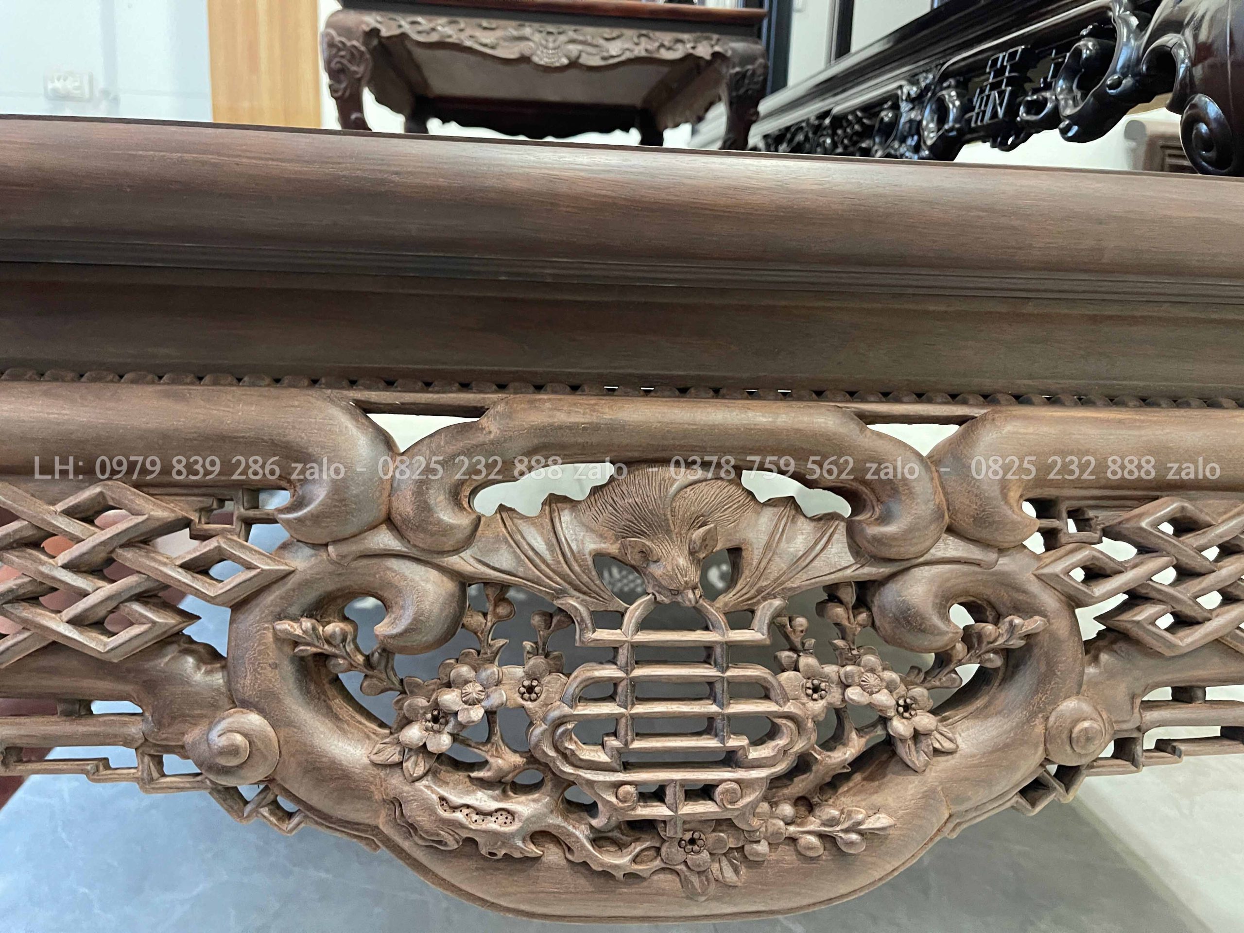 Sập Ngũ Phúc Chân Hươu Gỗ Gụ 