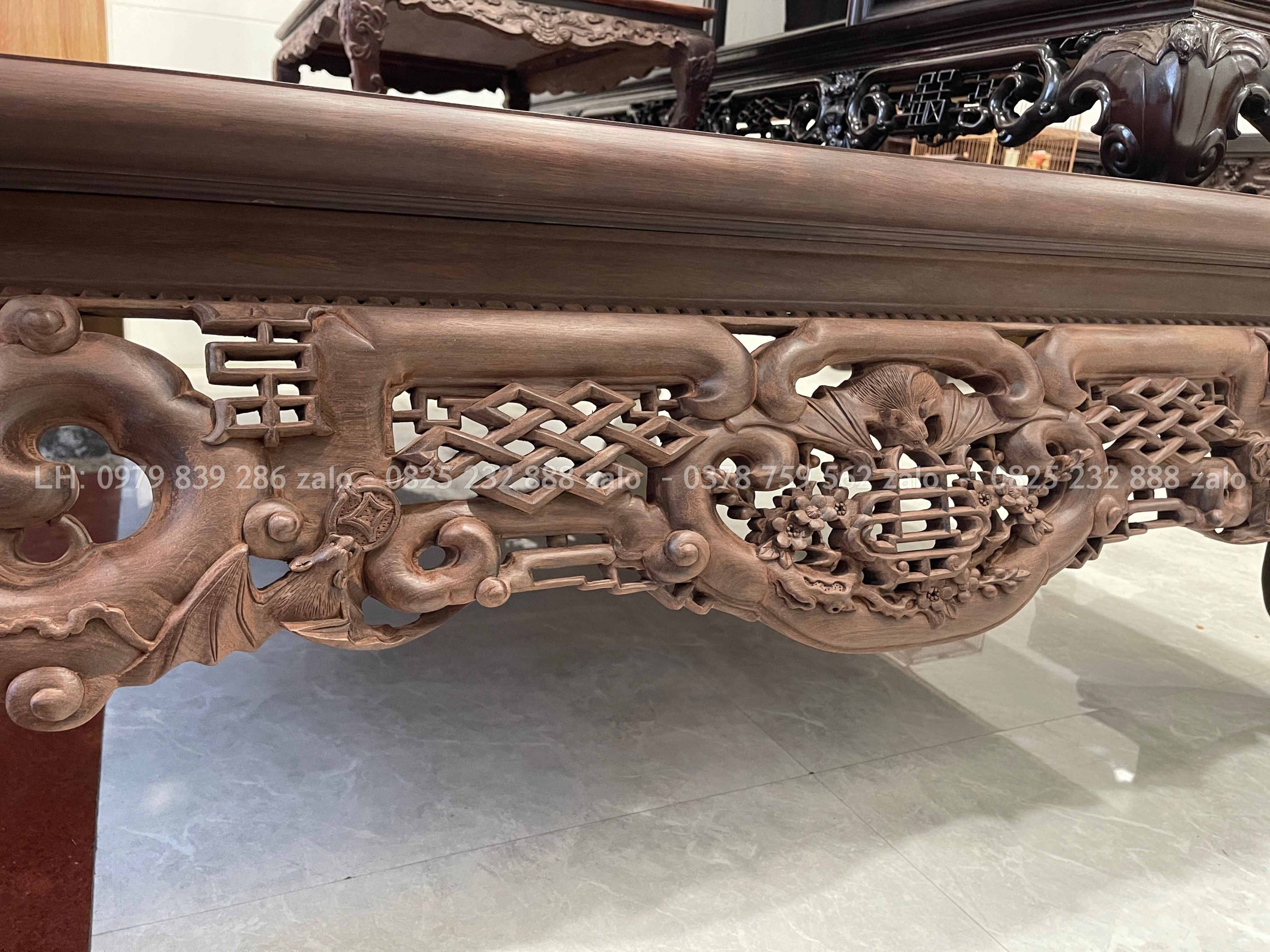 Sập Ngũ Phúc Chân Hươu Gỗ Gụ 