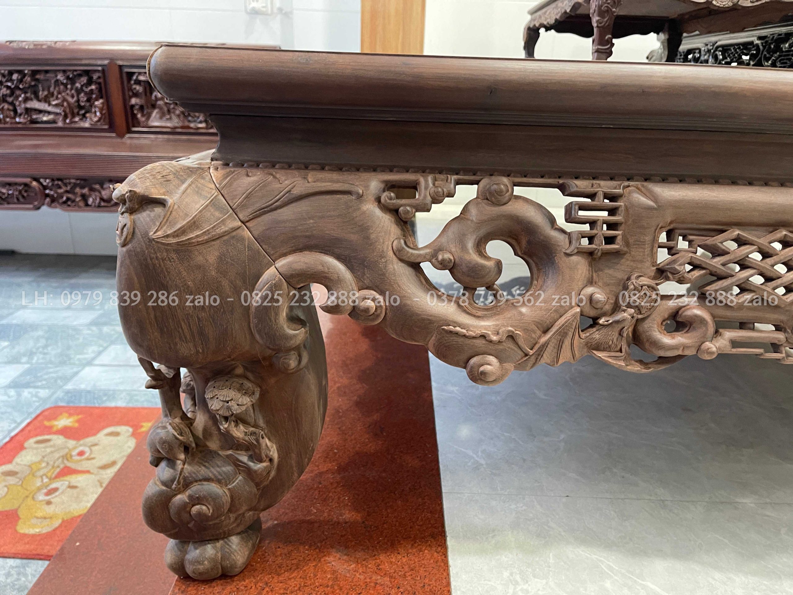 Sập Ngũ Phúc Chân Hươu Gỗ Gụ 