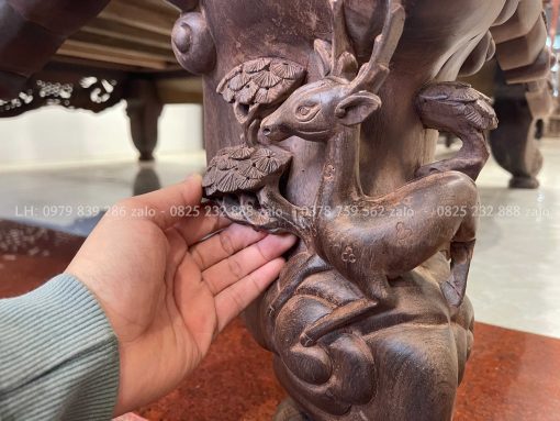 Sập Ngũ Phúc Chân Hươu Gỗ Gụ