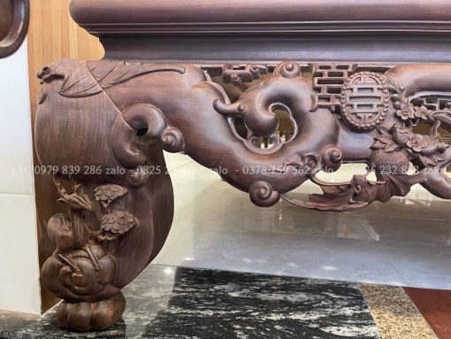 Sập Ngũ Phúc Chân Hươu Gỗ Gụ