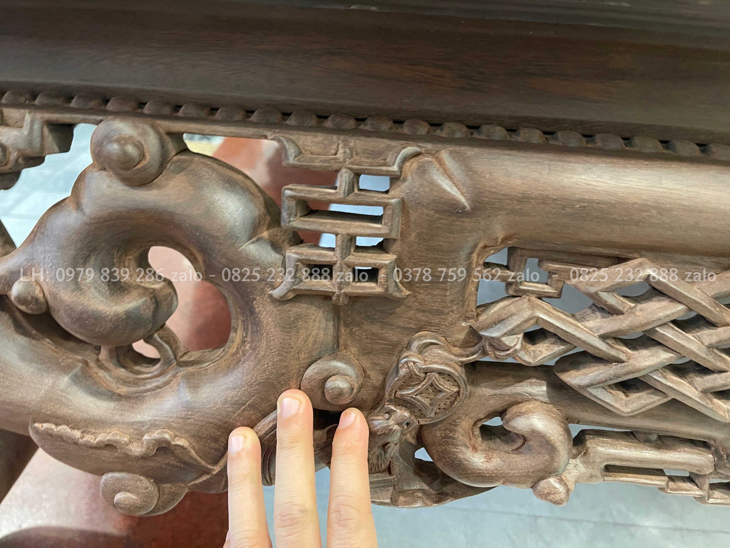 Sập Ngũ Phúc Chân Hươu Gỗ Gụ 