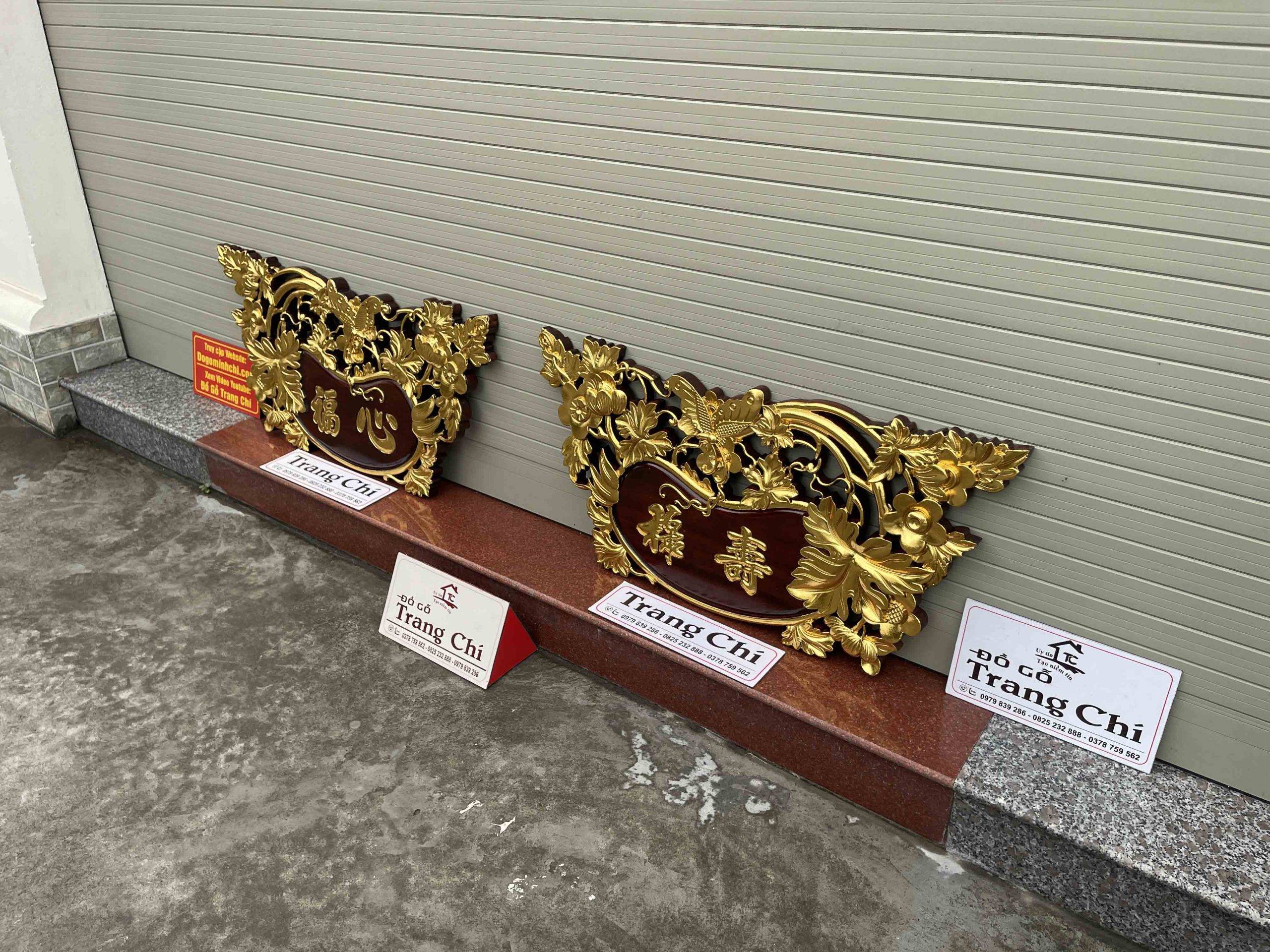 Tranh Chữ Tâm Phúc - Lộc Thọ - Tâm Đức Thiếc Vàng