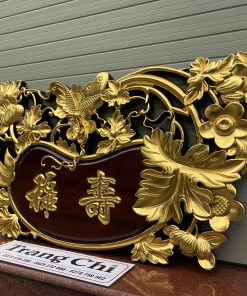 Tranh Chữ Tâm Phúc - Lộc Thọ - Tâm Đức Thiếc Vàng
