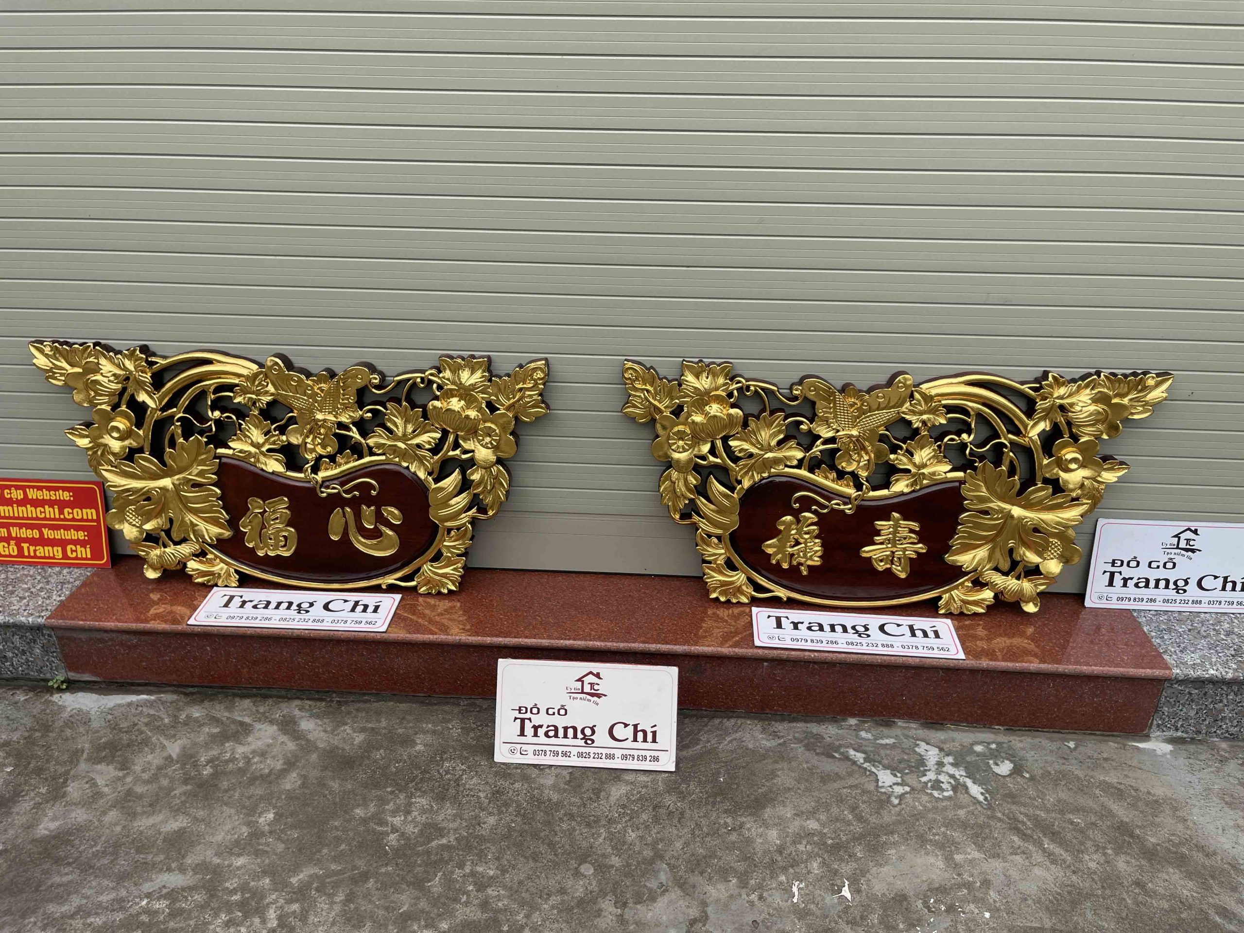 Tranh Chữ Tâm Phúc - Lộc Thọ - Tâm Đức Thiếc Vàng