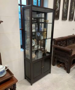 Tủ Bày Đồ Gỗ Trắc Lối Tàu Có Kính