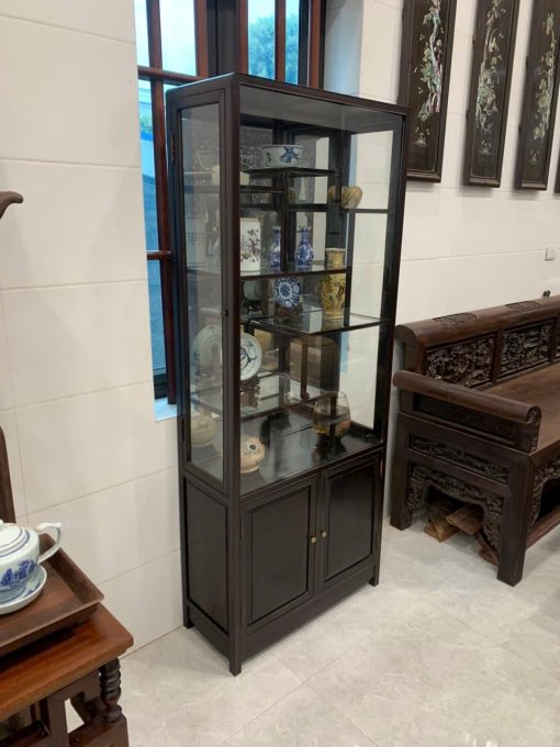 Tủ Bày Đồ Gỗ Trắc Lối Tàu Có Kính