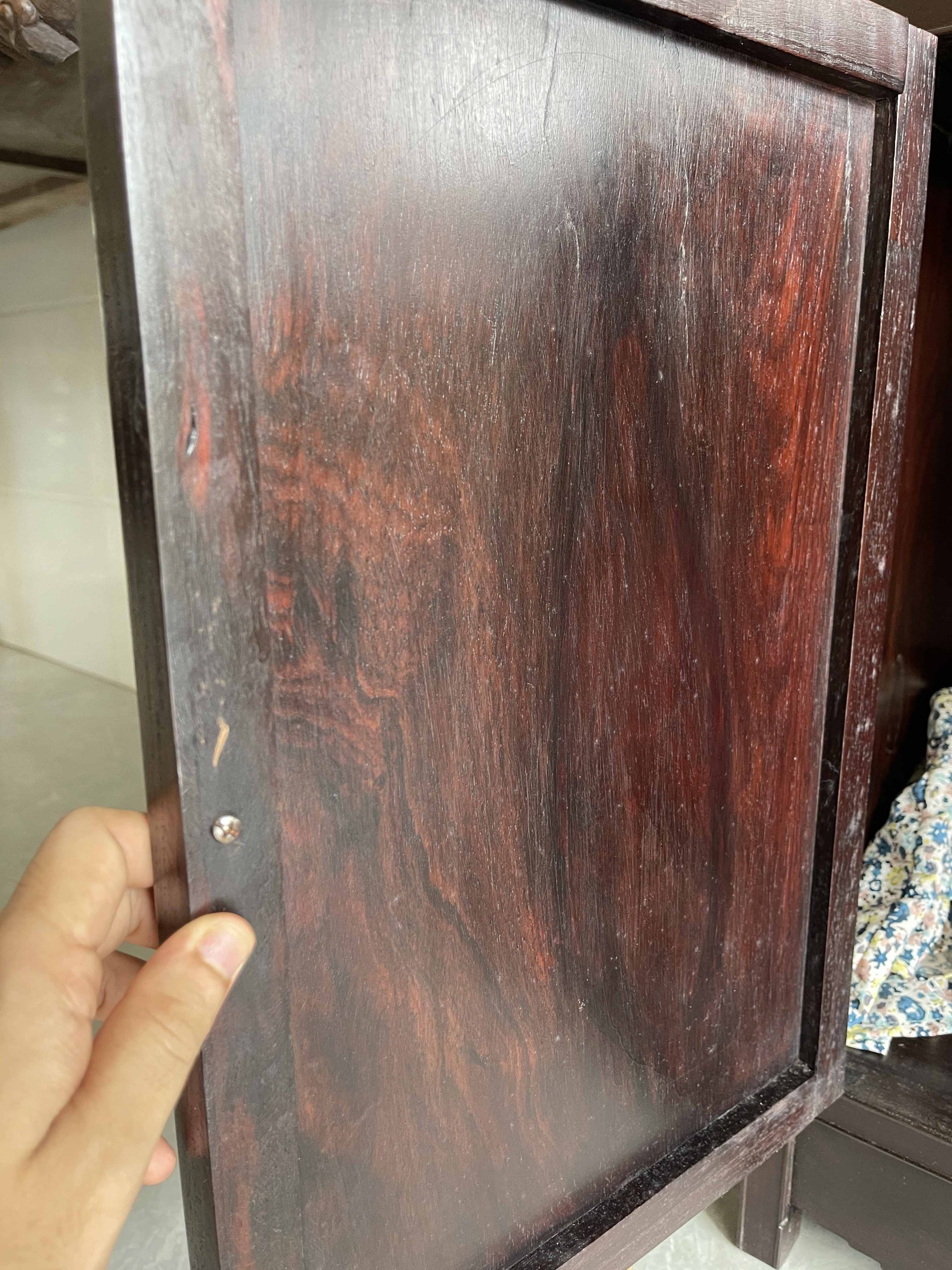 Tủ Bày Đồ Gỗ Trắc Lối Tàu Có Kính