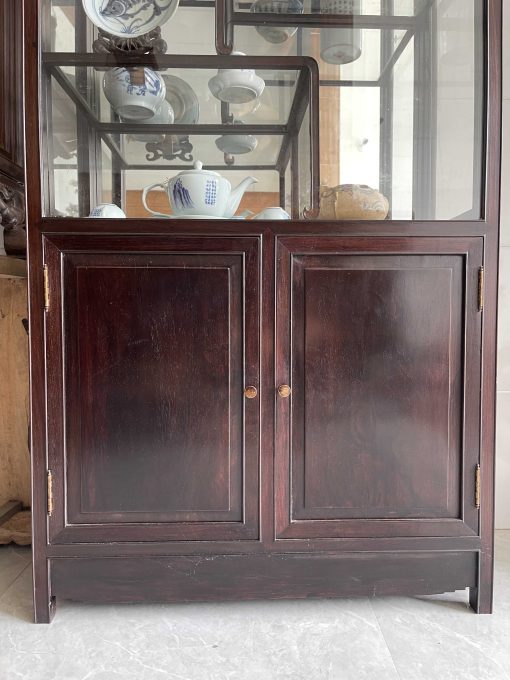 Tủ Bày Đồ Gỗ Trắc Lối Tàu Có Kính