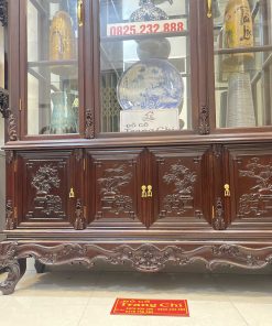 Tủ Bày Đồ Louis 2 Thớt Có Kính