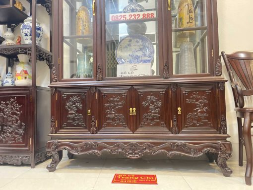 Tủ Bày Đồ Louis 2 Thớt Có Kính