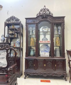 Tủ Bày Đồ Louis 2 Thớt Có Kính