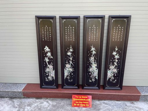 Bộ Tranh Tứ Qúy Khảm Bốn Mùa Gỗ Gụ