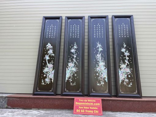 Bộ Tranh Tứ Qúy Khảm Bốn Mùa Gỗ Gụ