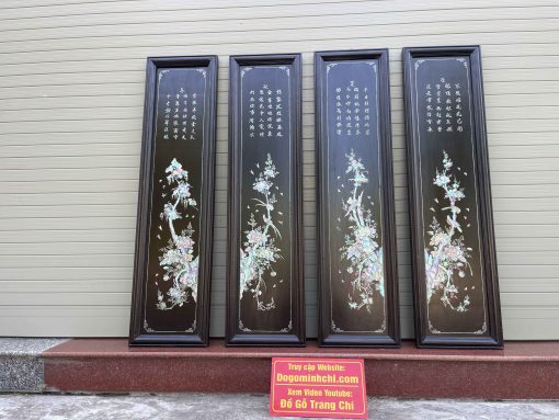 Bộ Tranh Tứ Qúy Khảm Bốn Mùa Gỗ Gụ