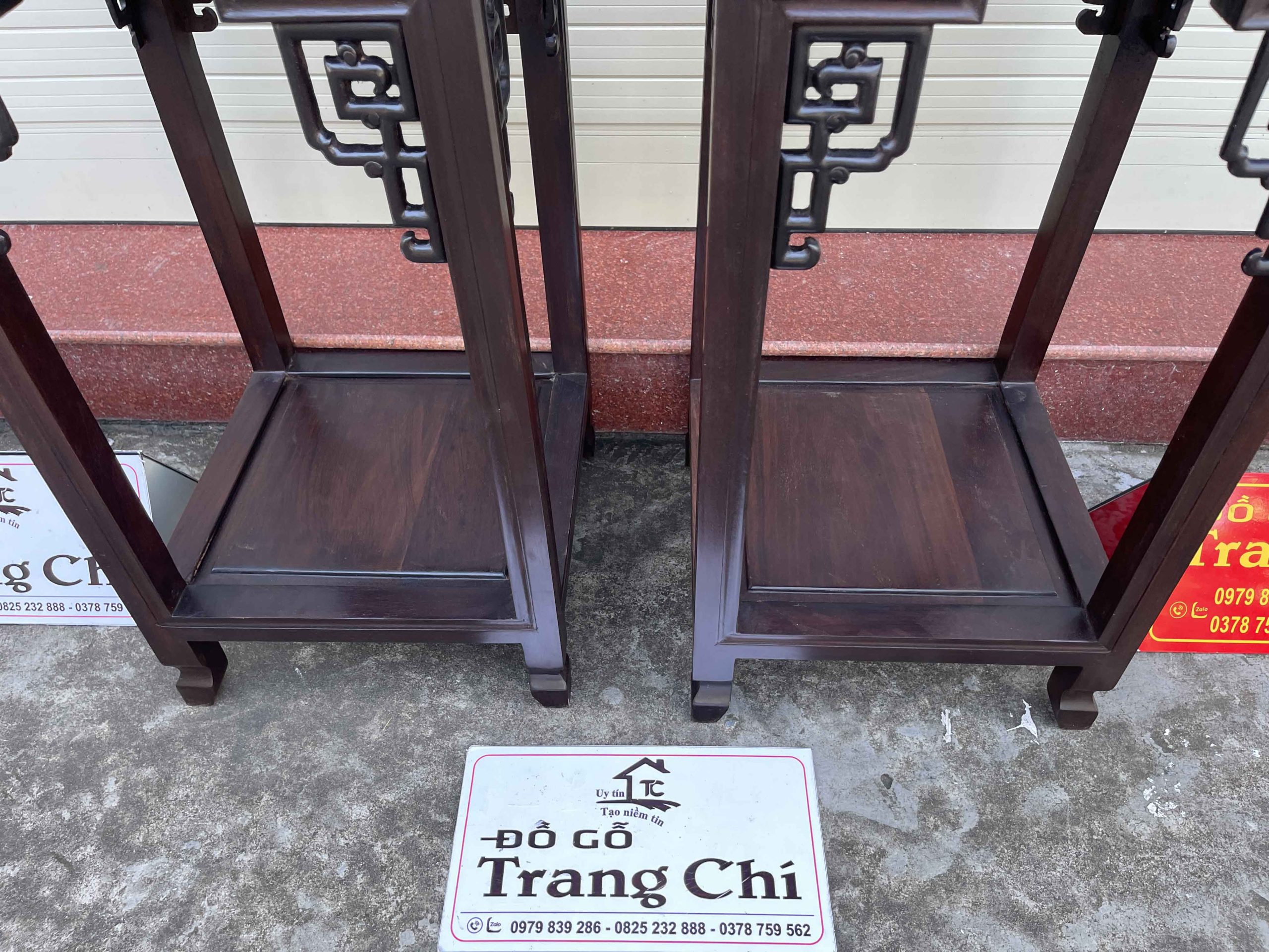 Cặp Đôn Triện Vuông Bày Đồ Lối Tàu 