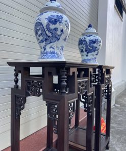 Cặp Đôn Triện Vuông Bày Đồ Lối Tàu