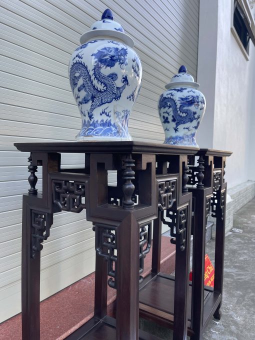 Cặp Đôn Triện Vuông Bày Đồ Lối Tàu