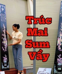 Đôi Câu Đối Khảm Trúc Mai Sum Vầy Khảm Ốc Đỏ