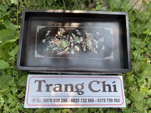 Khay Trà Gỗ Gụ Khảm Cảnh Bốn Mùa