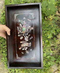 Khay Trà Gỗ Gụ Khảm Cảnh Bốn Mùa